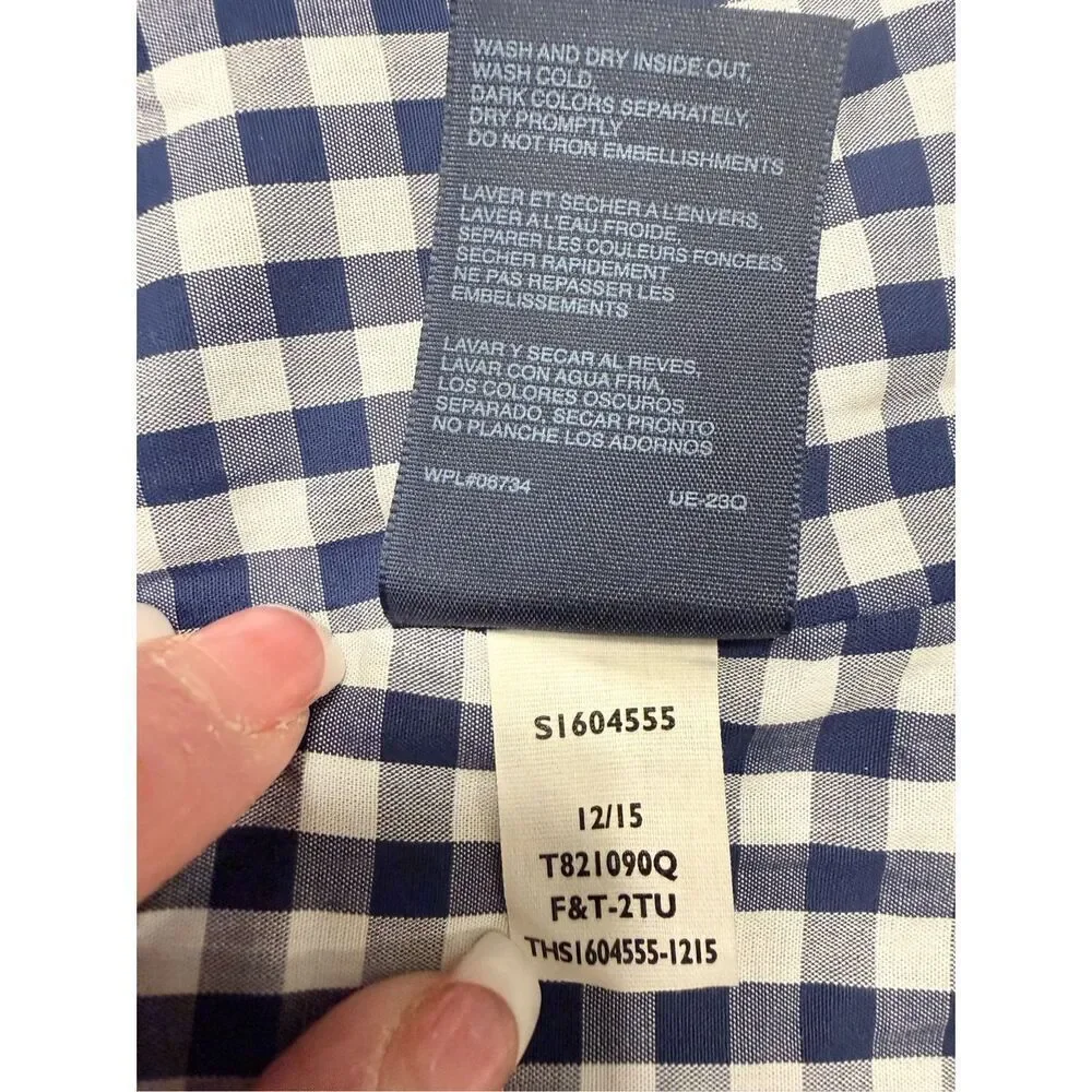 Tommy Hilfiger Boys Knit Navy Blazer Gingham Lining Large (16-18)